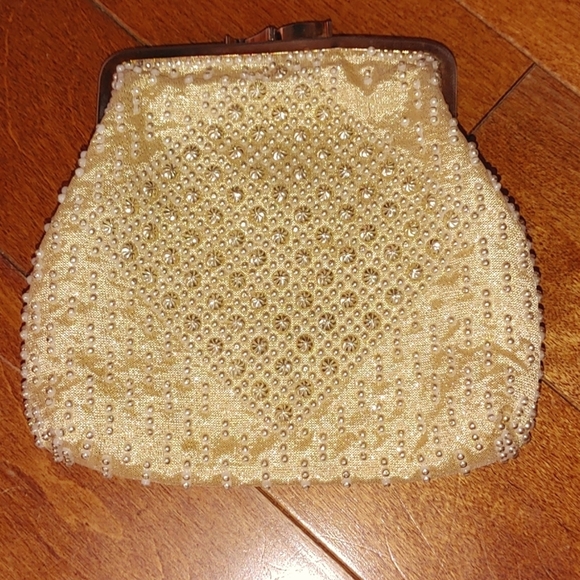 Vintage hand beaded purse pouch clutch bag La  Parisienne Artel Montreal - Picture 2 of 5